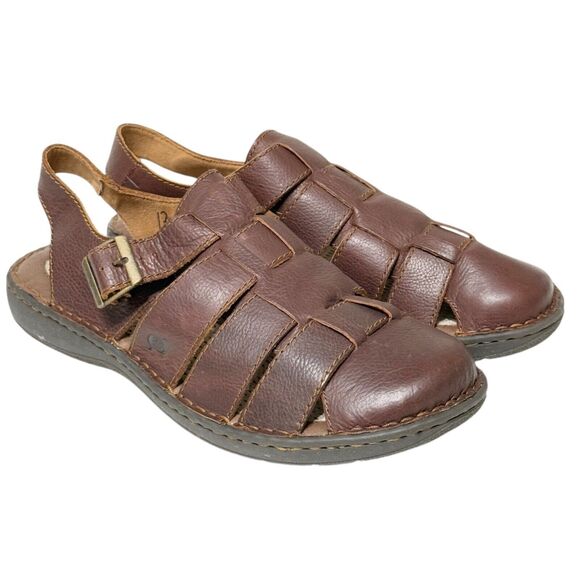 BORN Mens Elbek Fisherman Closed Toe Sandals Sz 13M Brown Buckle Outdoors Clean! main image 7